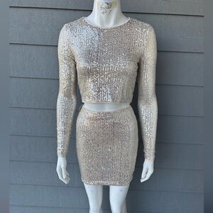 Hera Collection Sparkling Sequin Skirt Set